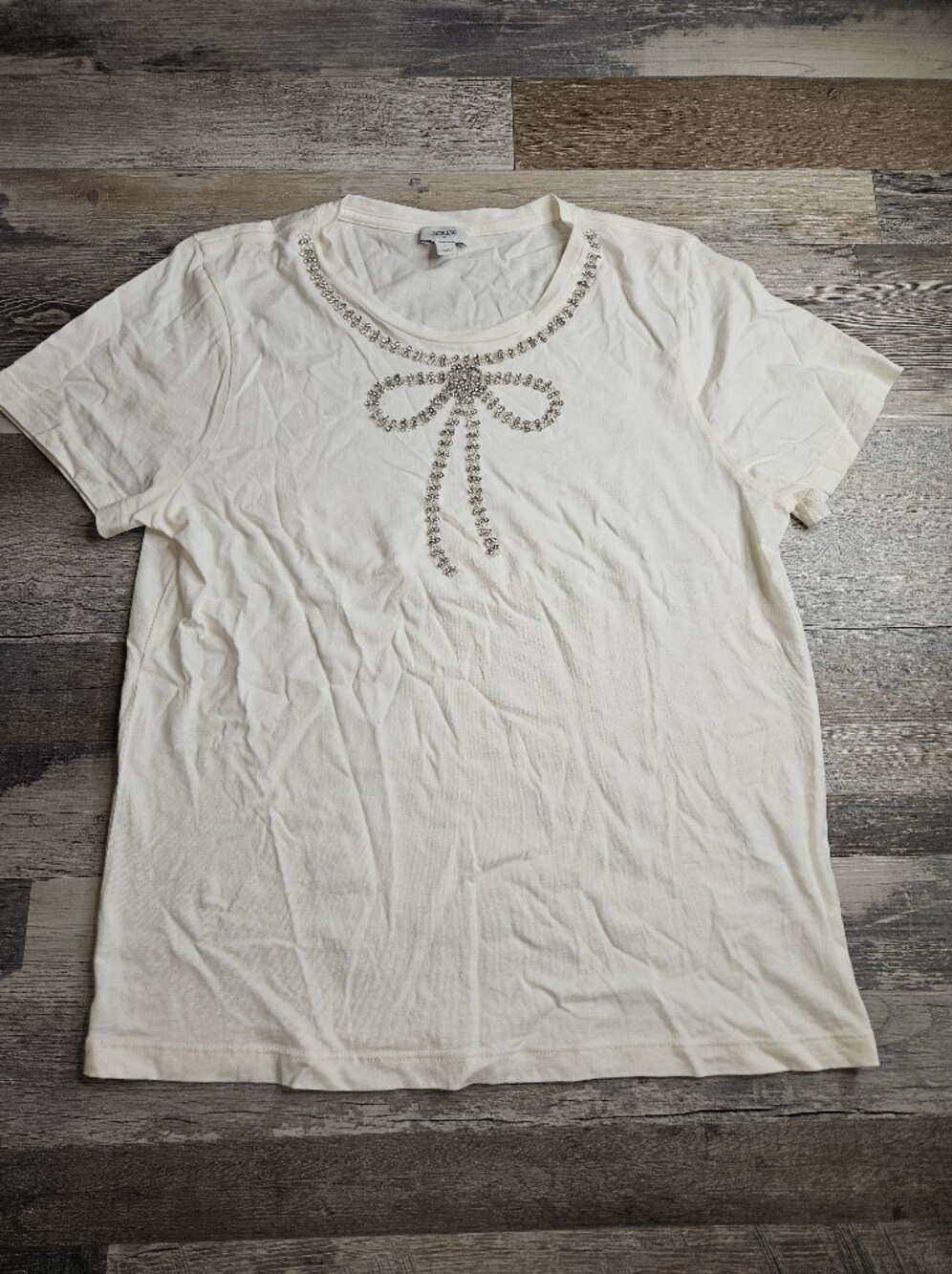 J. Crew Embellished Bow Tee Holiday 2025 Medium